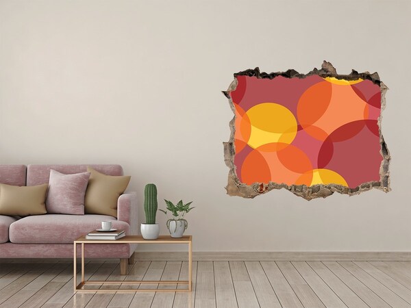 Díra 3D fototapeta na stěnu Farebné kruhy na betónovom pozadí