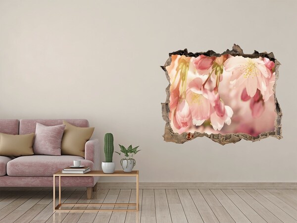 Samolepící díra na stěnu Kvetinový sen v betóne