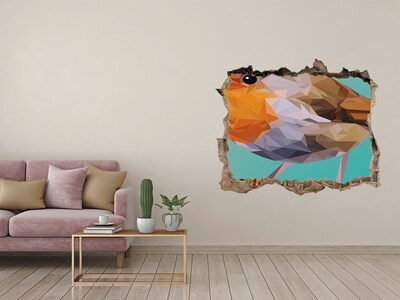 Díra 3D fototapeta nálepka Vták v diere v stene