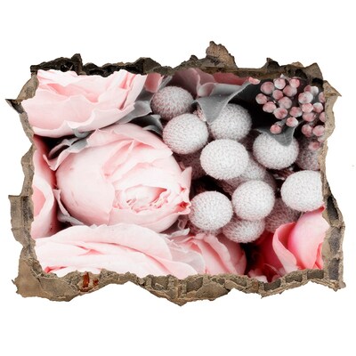 Samolepící díra nálepka Kvetinový raj za múrom