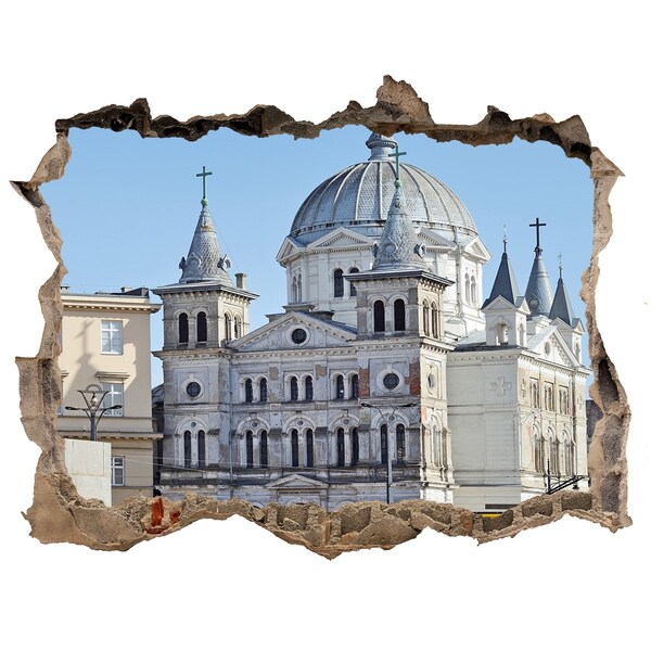 Fototapeta díra na zeď 3D Historická katedrála v meste