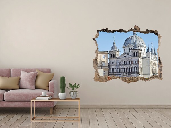 Fototapeta díra na zeď 3D Historická katedrála v meste