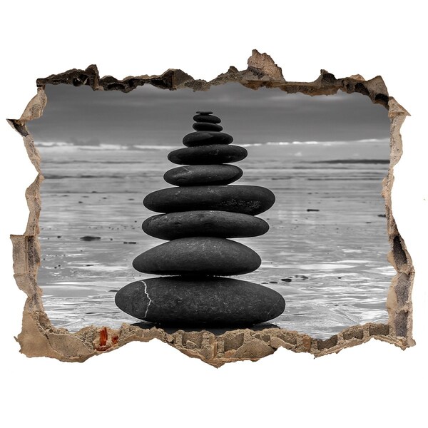 Díra 3D fototapeta nálepka Kamenné veže na pláži