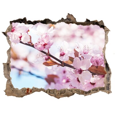 Samolepící díra nálepka Kvetinová oáza za múrom