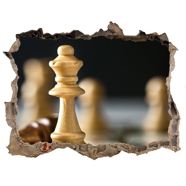 Foto fotografie díra na zeď Hranie šachu cez dieru v stene