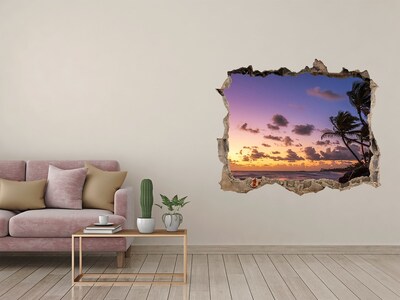 Nálepka fototapeta 3D výhled Západ slnka na pláži