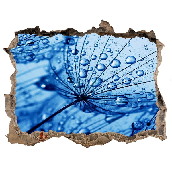 Samolepící díra nálepka Kvapky vody na jemnom kvete