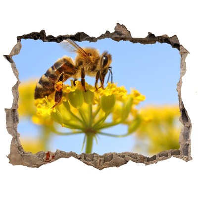 Samolepící díra Včela na kvete