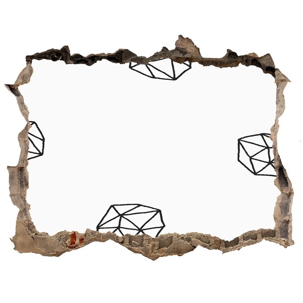 Fotoobraz díra na stěnu Zlaté diamanty v diere v stene