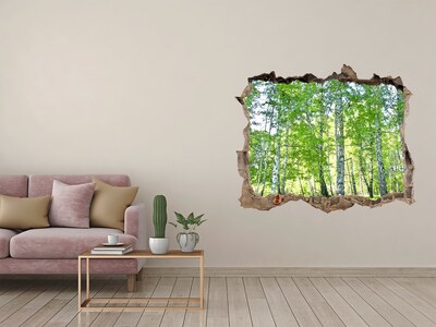 Samolepící díra na stěnu nálepka Zelený les v diere v stene