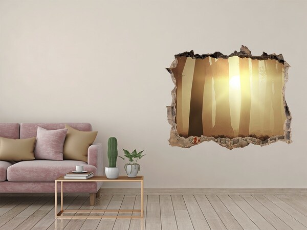 Nálepka fototapeta 3D výhled Zlaté ráno v lese