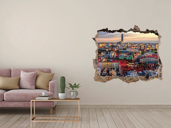 Fototapeta díra na zeď 3D Pohľad na mesto z vtáčej perspektívy