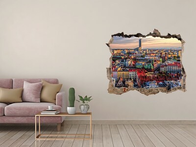 Fototapeta díra na zeď 3D Pohľad na mesto z vtáčej perspektívy