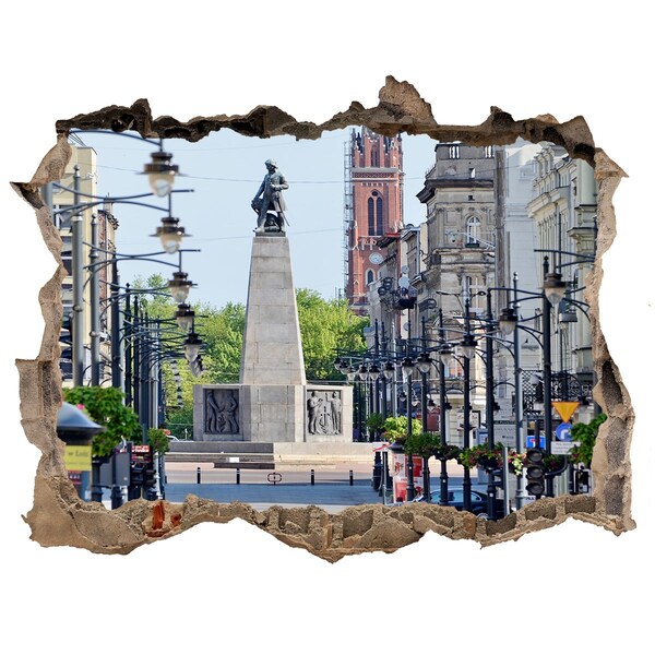 Fototapeta díra na zeď 3D Ulica s pamätníkom