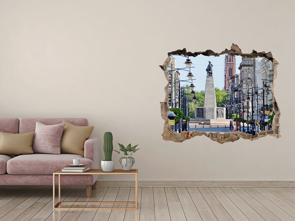 Fototapeta díra na zeď 3D Ulica s pamätníkom