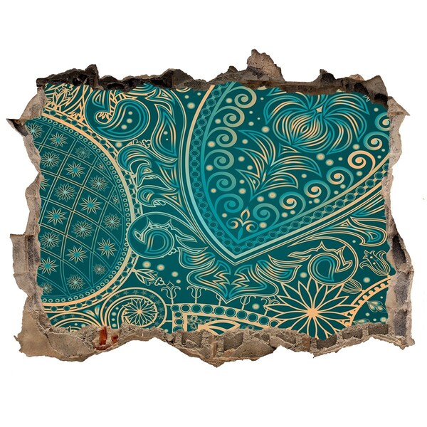 Fotoobraz díra na stěnu Zelený bohémsky vzor