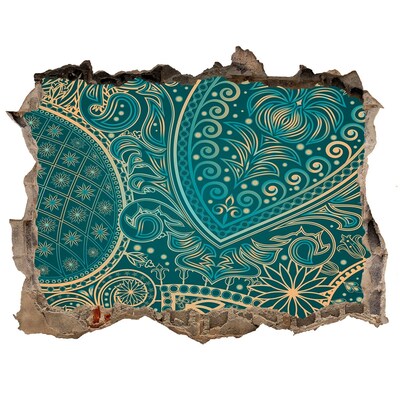 Fotoobraz díra na stěnu Zelený bohémsky vzor