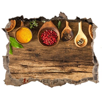 Samolepící nálepka Kuchynské korenie na drevenej doske