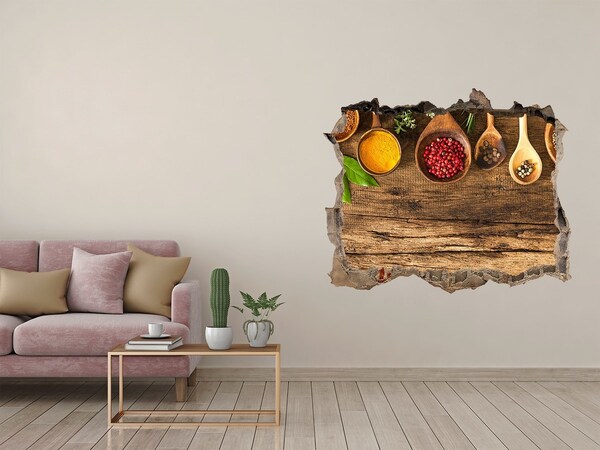 Samolepící nálepka Kuchynské korenie na drevenej doske