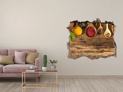 Samolepící nálepka Kuchynské korenie na drevenej doske