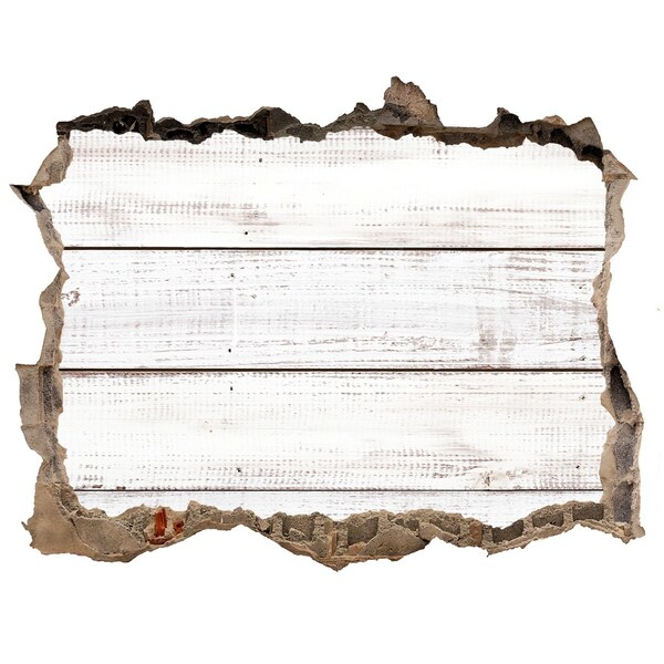 Fotoobraz díra na stěnu Drevená doska v diere v stene