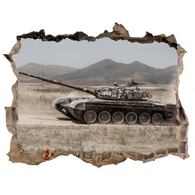Fototapeta díra na zeď Tank v púšti