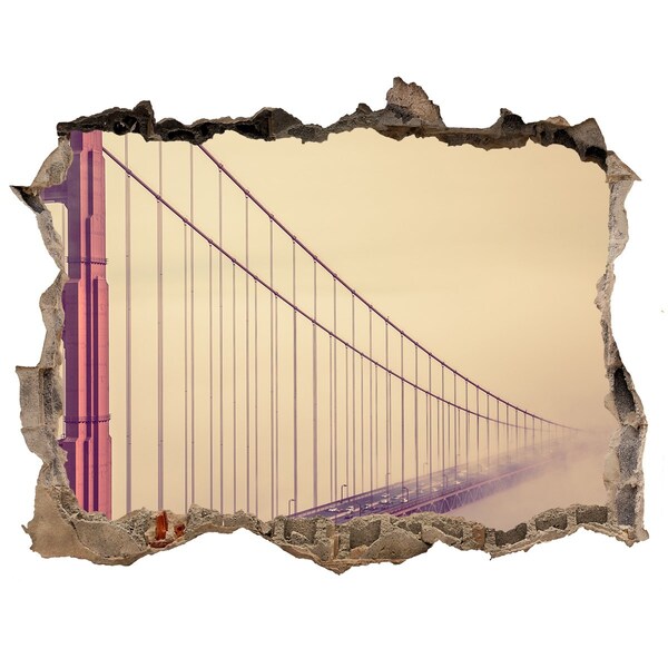 Fototapeta díra na zeď 3D Most Golden Gate v oblakoch