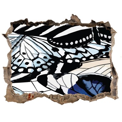 Díra 3D foto tapeta nálepka Motýle v farebnej kompozícii