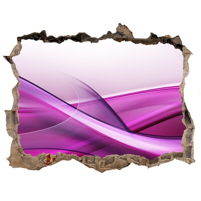 Samolepící díra zeď 3D Vlna v odtieňoch fialovej