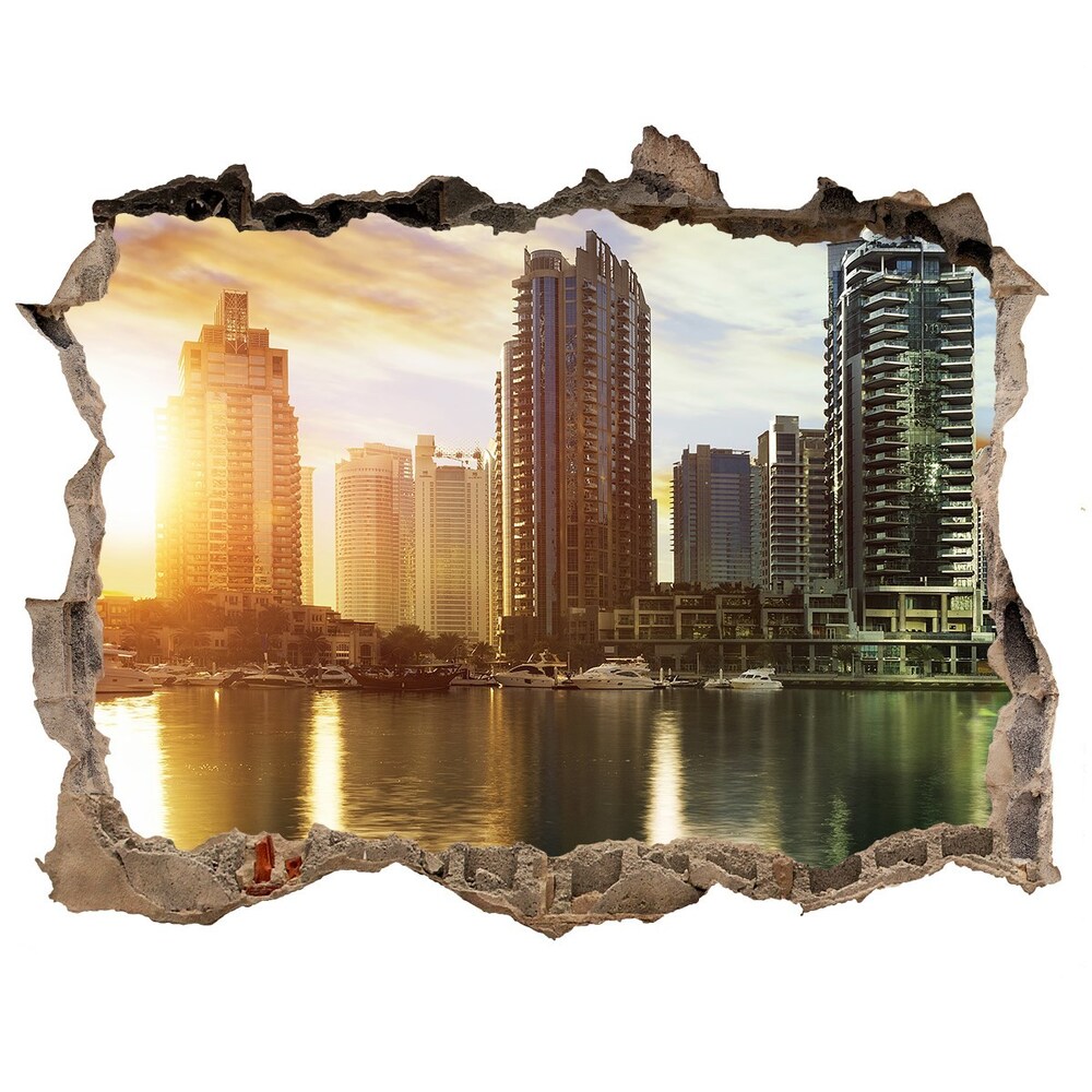 Fototapeta díra na zeď 3D Dubaj sunset