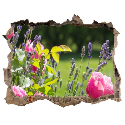 Samolepící díra na stěnu Kvetinový raj za múrom