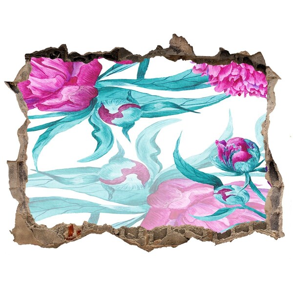 3D díra na zeď Kvetinová záhrada za múrom