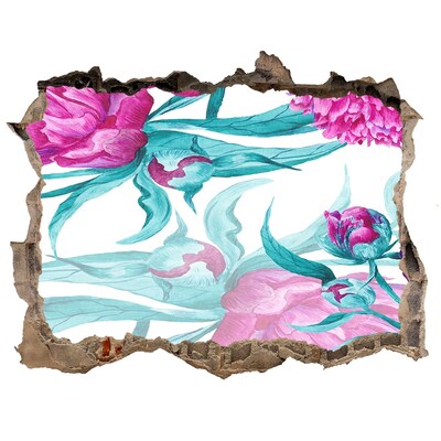 3D díra na zeď Kvetinová záhrada za múrom