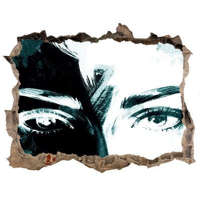 Samolepící díra zeď 3D Oči v betóne