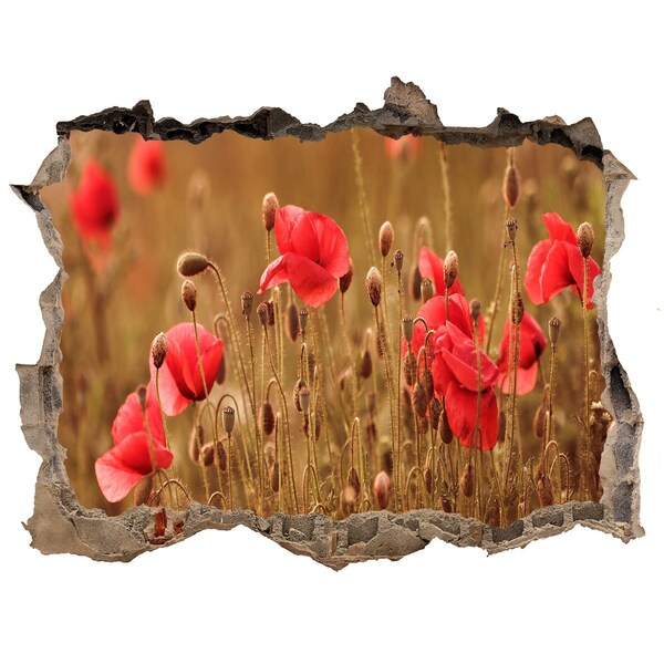 Samolepící díra na stěnu Kvety medzi zničeným múrom