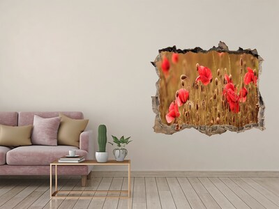 Samolepící díra na stěnu Kvety medzi zničeným múrom