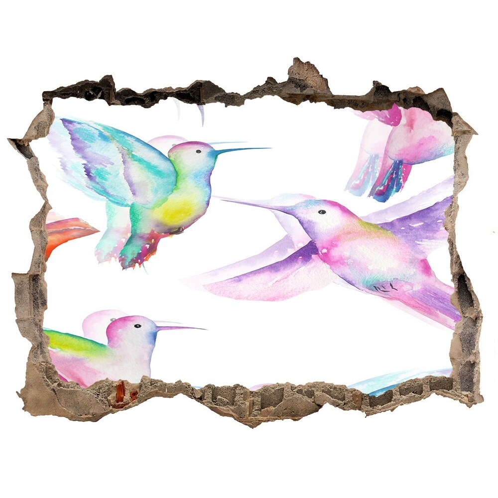 Díra 3D foto tapeta nálepka Kolibríky