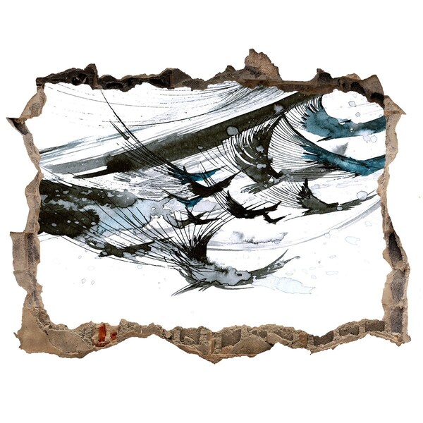 Samolepící díra zeď 3D Moderná abstrakcia v diere