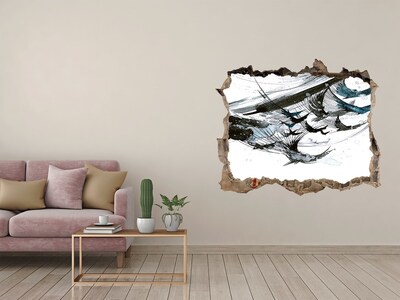 Samolepící díra zeď 3D Moderná abstrakcia v diere