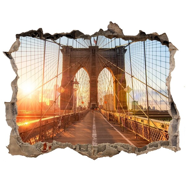 Fototapeta díra na zeď 3D Brooklyn bridge