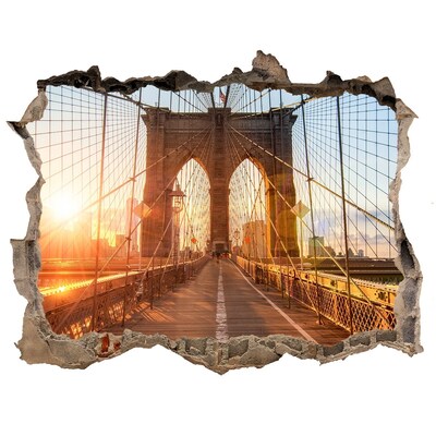 Fototapeta díra na zeď 3D Brooklynský most pri západe slnka