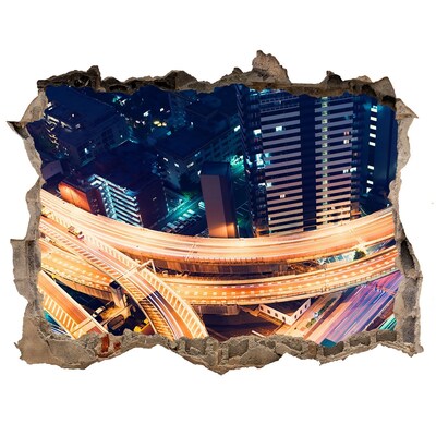 Fototapeta díra na zeď 3D Pohľad na mesto v noci