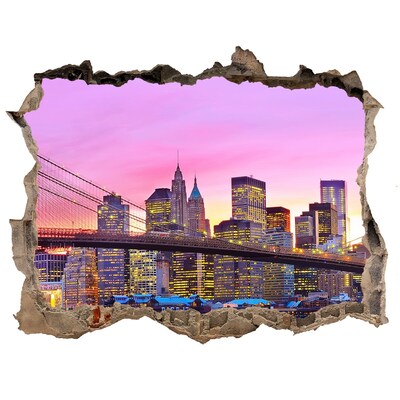 Fototapeta díra na zeď 3D Panoráma New Yorku pri západe slnka