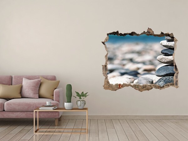 Nálepka fototapeta 3D výhled Kamene na pláži