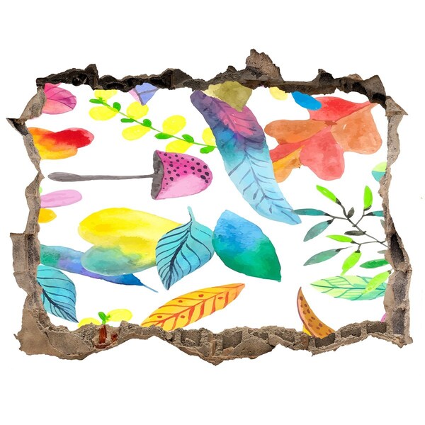 3D díra nálepka Kvetinová nástenná maľba cez dieru v stene