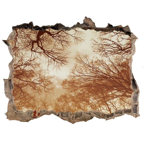 Samolepící díra na stěnu nálepka Odraz stromov v zničenej stene