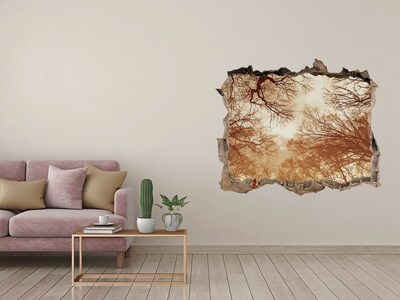 Samolepící díra na stěnu nálepka Odraz stromov v zničenej stene