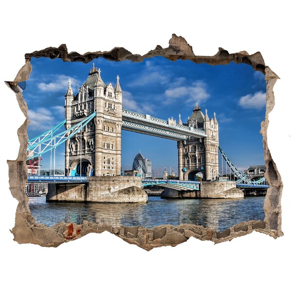 Fototapeta díra na zeď 3D Tower bridge v londýne