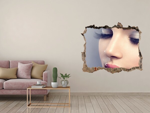 Fotoobraz díra na stěnu Zmyselná tvár v rozbitej stene