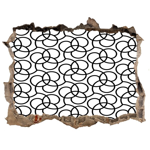 Fotoobraz díra na stěnu Geometrické vzory na pozadí poškodenej steny